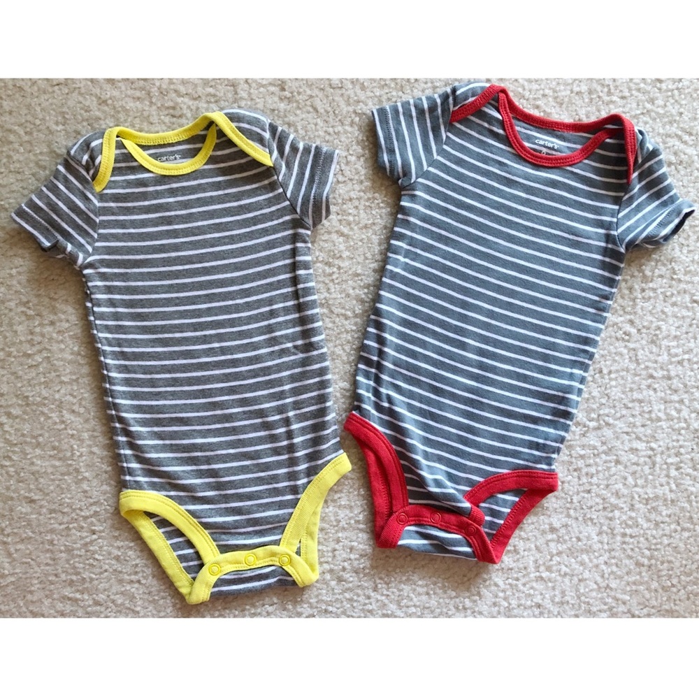 (Carter’s) *2* 6 Months Striped Onesies